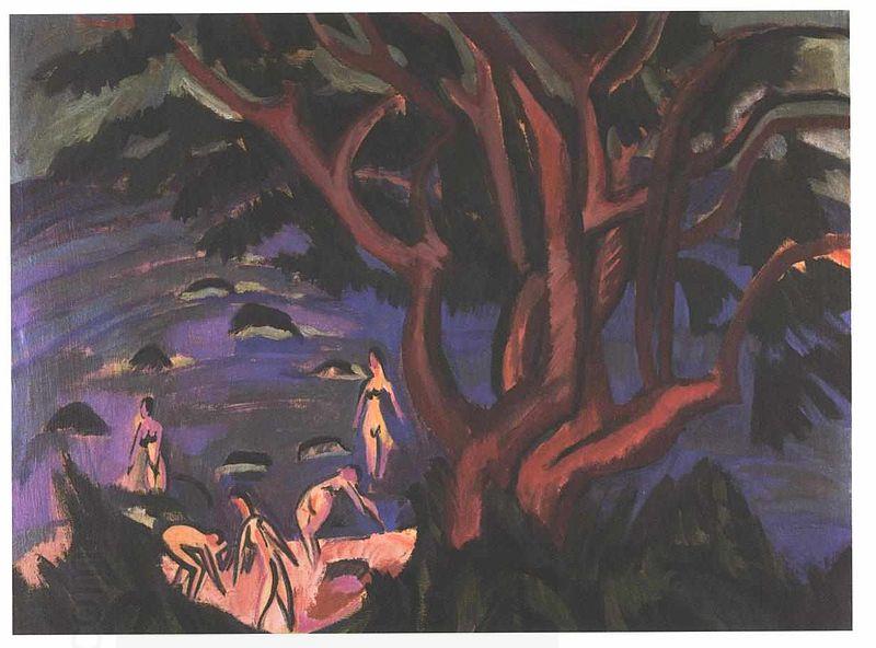 Ernst Ludwig Kirchner red tree on the beach China oil painting art